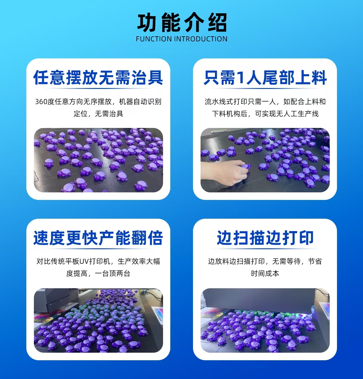 導(dǎo)帶視覺(jué)流水線(xiàn)UV打印機(jī)功能介紹